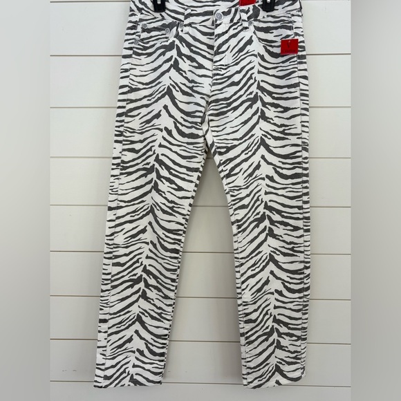 V Cristina Black and White Zebra-Print Straight Jeans - Picture 3 of 12